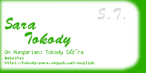 sara tokody business card